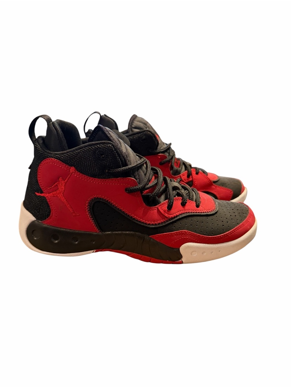 Jordan Kids' Black and Red High-Top Sneakers